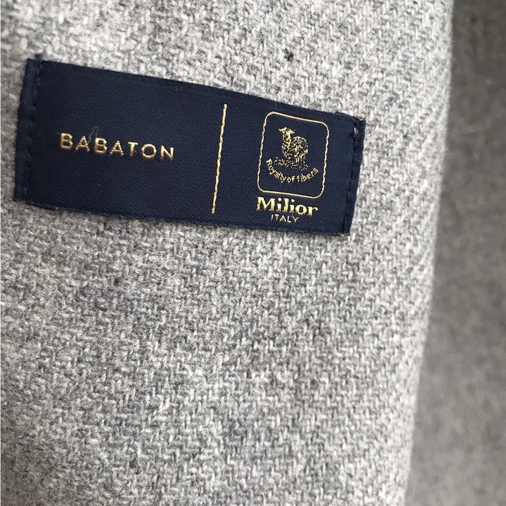 NWOT BABATON PLAID GREY WOOL COAT, S - Picture 4 of 5